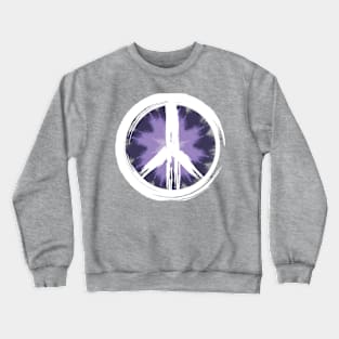 Purple Tie-Dye Peace Sign Crewneck Sweatshirt